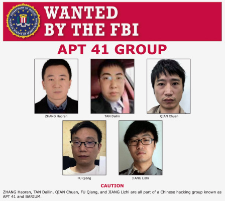 Justice Dept. charges five Chinese members of APT41 over cyberattacks on U.S. companies